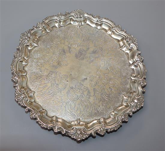 An Edwardian silver waiter, Barker Brothers, Chester, 1906, 6.5 oz.